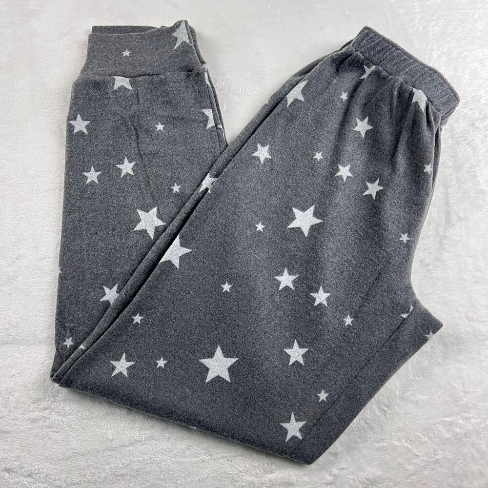 Paper Crane women’s gray Star Cozy Soft Pajama Pants Joggers sz Small NWT